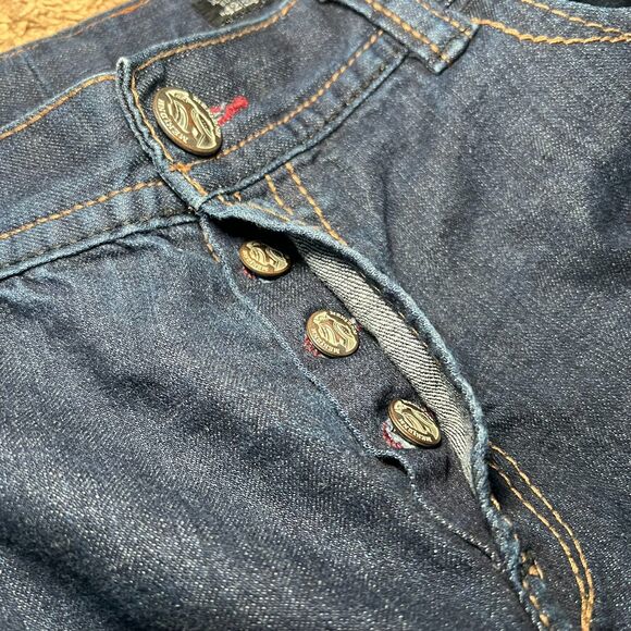 Men's MEK DNM Jeans 42x34 Dark Wash Moscow Straight Button Fly - Picture 5 of 8